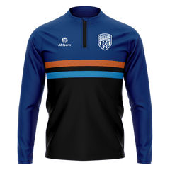 All Sports,昇華 サッカー 1/4 zip,青,オリジナル トレーニングウエア